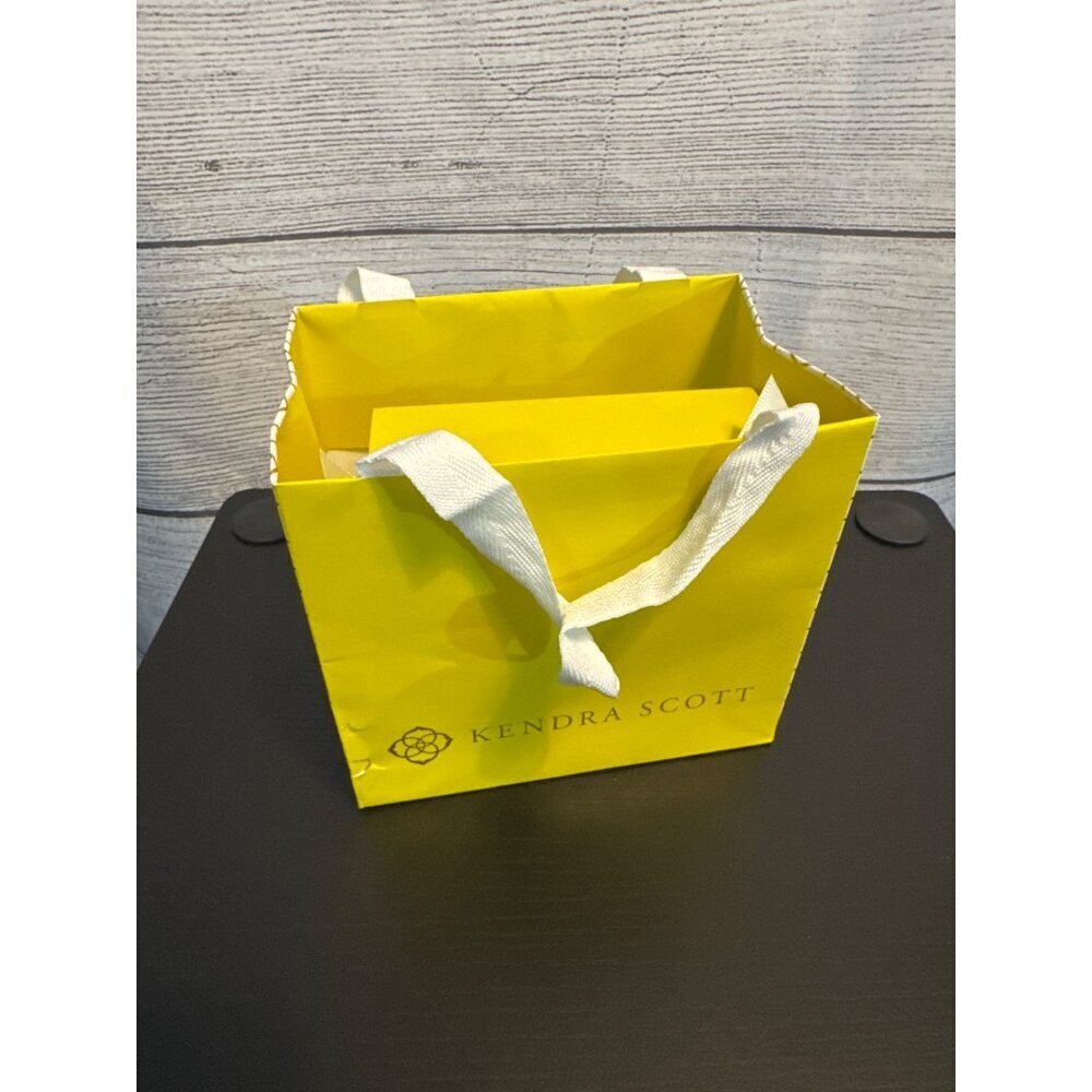 NIB Kendra Scott Silver Chain Link Drusy Necklace & Hoop Earrings Gift Set With - Picture 5 of 5